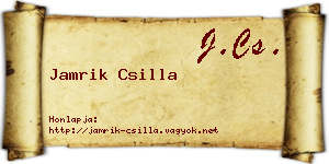 Jamrik Csilla névjegykártya