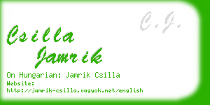 csilla jamrik business card